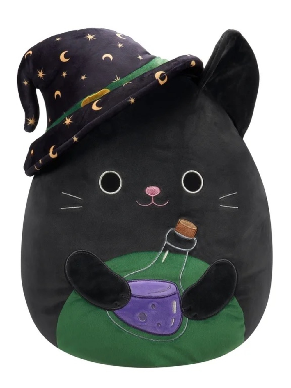 Squishmallow 16in Cleo black cat with witch hat